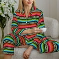 thumbnail image 6 of Lsque Mexican Leopard Serape Blanket Stripes Pattern Long Sleeve Pajama Set for Women - Soft 2-Piece Sleepwear and Loungewear Set with Pockets, Comfy Nightwear-X-Large, 6 of 7