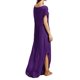 thumbnail image 3 of Vestido a juego con cuello en V, casual, holgado, manga corta, maxi con bolsillo, 3 of 4