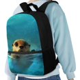 thumbnail image 4 of Uourmeti Seal Pattern Design School Bookbag for Adults, 17 Inch Smooth Zipper Smooth Zippers Backpack for Hiking Work, 4 of 6