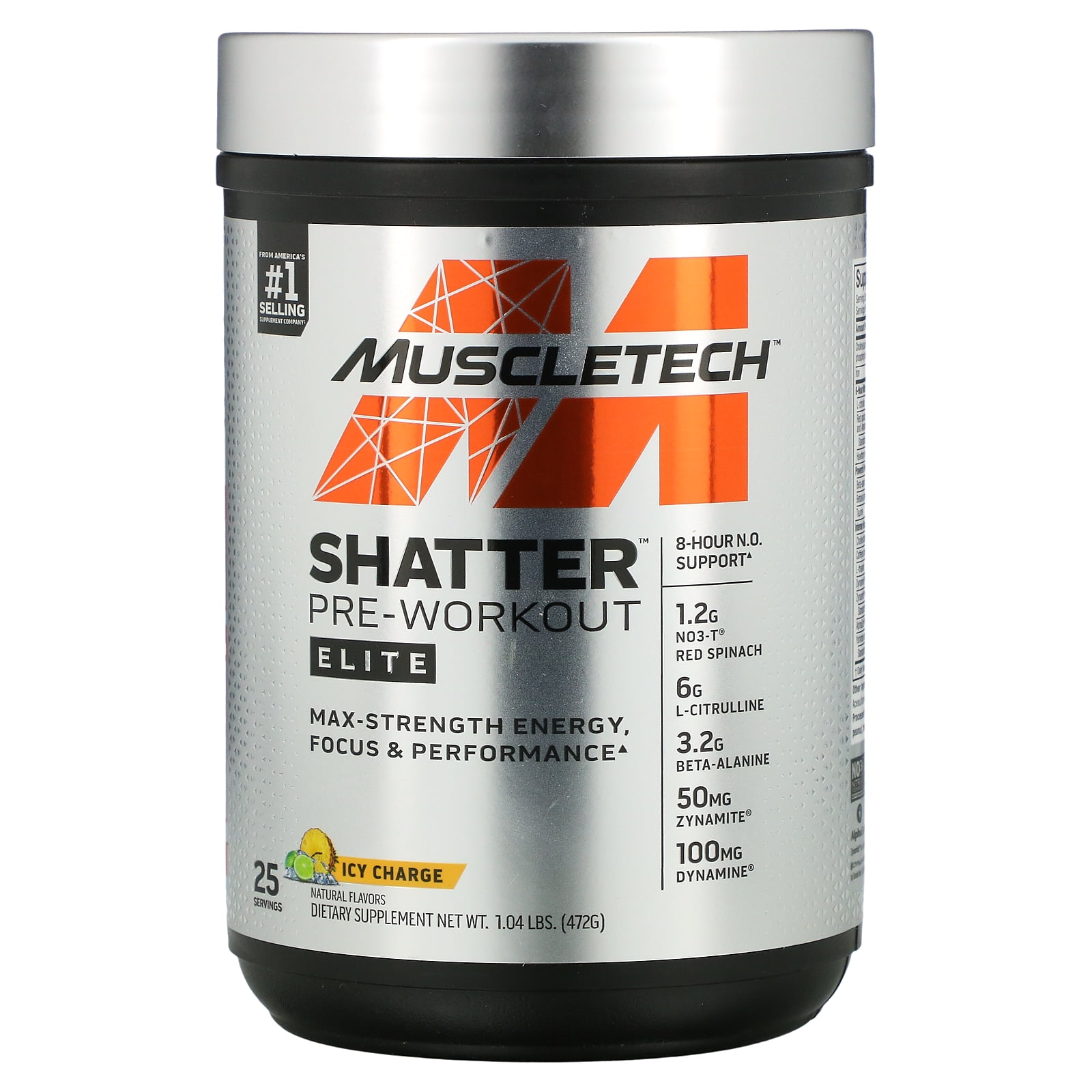 Shatter PreWorkout Elite, Icy Charge, 1.04 lbs (472 g), Muscletech