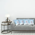 thumbnail image 3 of Ambesonne Christmas Throw Pillow Cover 4 Pack, Snowy Winter Noel, 16", White Blue, 3 of 5