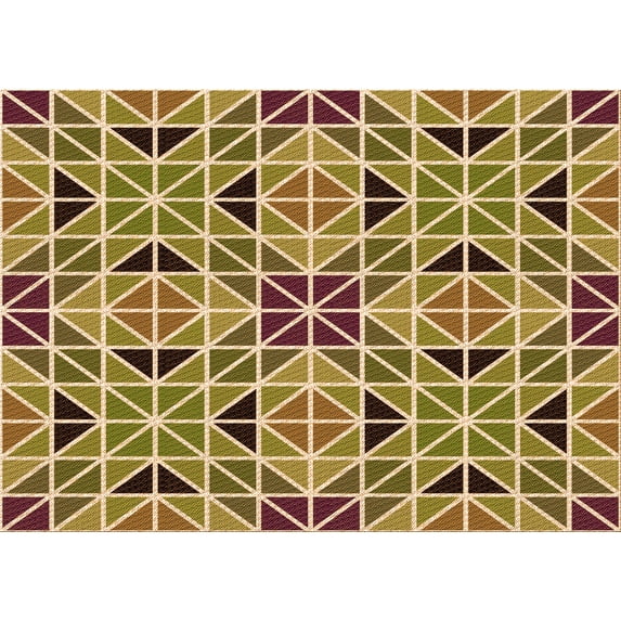 Ahgly Company Indoor Rectangle Patterned Saddle Brown Area Rugs, 5' x 8'