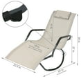 thumbnail image 4 of Sunnydaze Steel Outdoor Chaise Lounge Chair with Pillow - Set of 2, Beige, 4 of 7