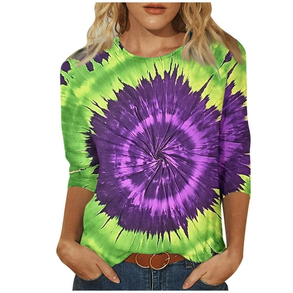 SHE IS Womens 3/4 Sleeve Tops, Long Sleeve Shirts for Women Dressy Plus Size Womens Long Sleeve Tops Casual Dressy Blouses for Women Business Casual Long Sleeve Graphic Tees for Women Trendy Y2k