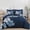 Navy, variant on Dintszyayue Teal Floral 7Pcs Comforter Set Queen,Soft Bed Sheet Pillowcase Bed in a Bag Adult(90"x90")