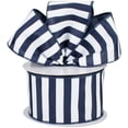 thumbnail image 3 of Navy White Striped Wired Ribbon - 2 1/2" x 10 Yards, 4th of July, Police Support Ribbon, Thin Blue Line, Wreath, Bows, Veterans Day, Christmas, 3 of 3