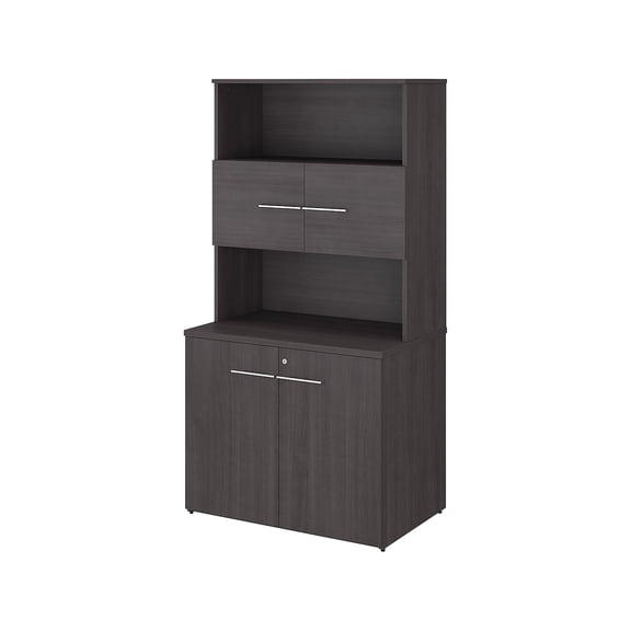 Office 500 Tall Storage Cabinet with Doors in Storm Gray - Engineered Wood