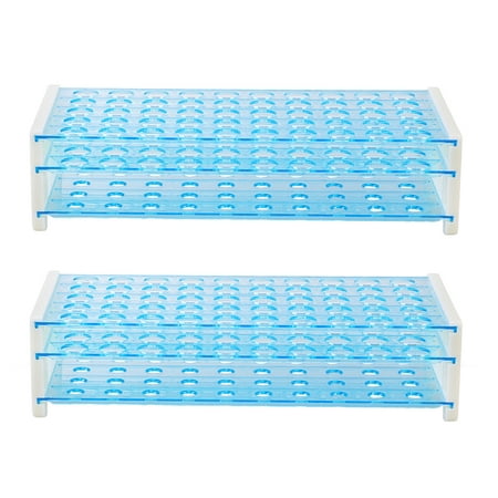 

2PCS Plastic 3 Layers 15mm Test Tube Rack Holder Detachable 50 Vents Pipe Stand School Laboratory Supplies (Blue)
