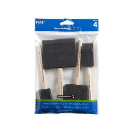 Plaid Brush Set - Foam Combo 4pk