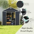 thumbnail image 2 of 8x8 FT Polypropylene Storage Shed – Heavy-Duty Waterproof Garden Shed with HD Window & Lockable Door – Dark Gray, 2 of 24