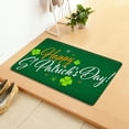 thumbnail image 4 of Happy St. Patrick's Day Door Mat Green Shamrock Clover Print Front Door Mat Felt Doormat for Indoor Outdoor Kitchen Home Decor, 16x24in, 4 of 6