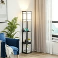 thumbnail image 3 of Gymax Modern Standing Shelf Floor Lamp w/ 1 Power Outlet & 2 USB Ports for Living Room, 3 of 10