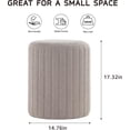 thumbnail image 4 of Get Set Style Tulum Round Boucle Ottoman with Comfy Padded Seat (Khaki), 4 of 5