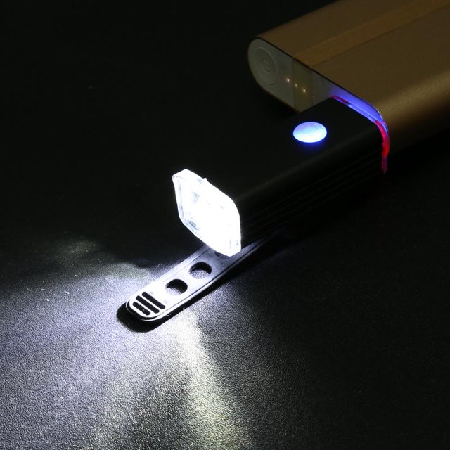 Faro delantero LED para bicicleta de aleación de aluminio recargable por USB (negro)
