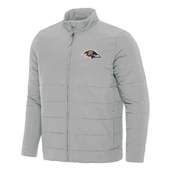 Men's Antigua Gray Baltimore Ravens Swelter Full-Zip Jacket