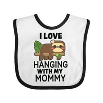 Inktastic I Love Hanging out with My Mommy with Sloth Boys or Girls Baby Bib