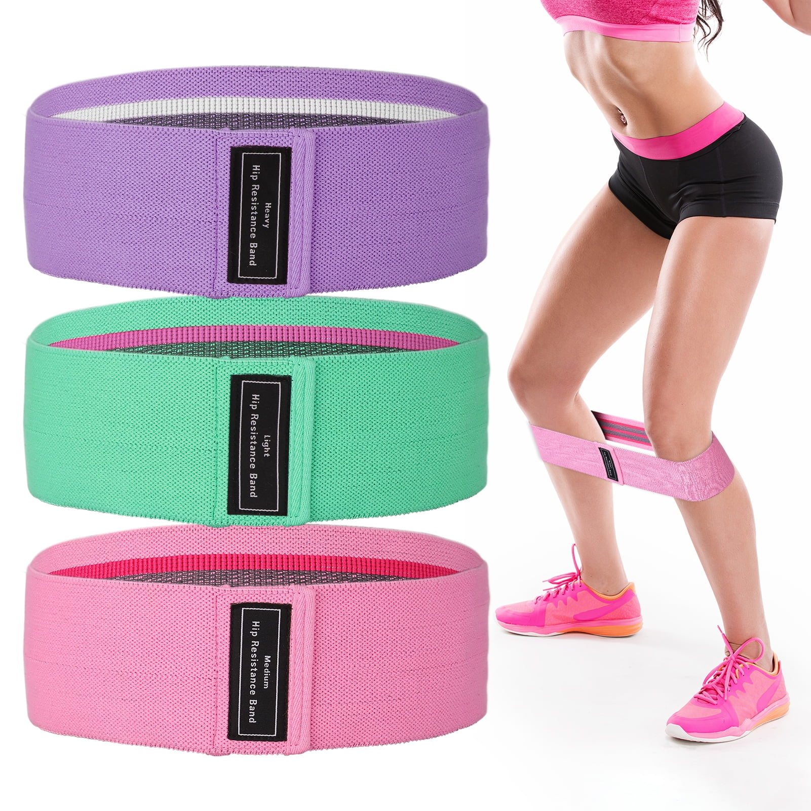 Workout Lifter Set Glute Squat Band Bundle with Resistance Elastic Belt & Support Pads Thigh I Am Extrema Booty Bands Kit for Women Leg 
