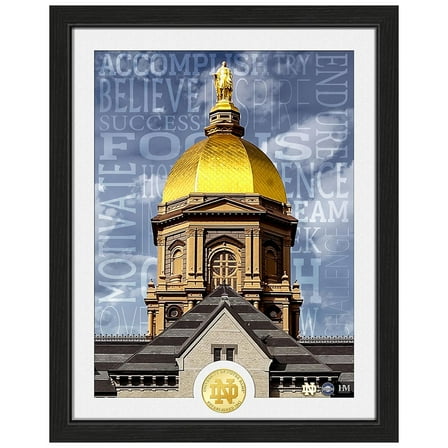 Highland Mint Notre Dame Fighting Irish Leprechaun Series 13" x 16" Campus Golden Dome Bronze Coin Photo