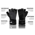 thumbnail image 4 of RIMSports Weightlifting Gloves with Wrist Wrap Support for Gym and Workout, Dark Gray L, 4 of 5