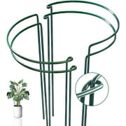 4 Pack Plant Support Plant Stakes,Metal Peony Cages and Supports, Outdoor Garden Stakes Plant Cage, Large Plant Support Rings for Tomato,Rose,Flowers Vine,Indoor Tall Plants (10" W x 15.8" H)