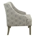 thumbnail image 3 of HomePop Traditional Fabric Geometric Swoop Arm Accent Chair in Gray Finish, 3 of 9