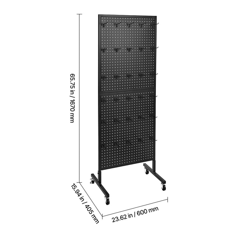 Kffkff Standing Pegboard Display, 23.6x63 In With 30 Hooks photo 8