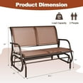 thumbnail image 2 of BOBOKY 2 Person Patio Glider, Outdoor Swing Bench, Rocker Glider Loveseat Chair with Heavy-Duty Steel Frame, Breathable Seat Fabric, Rocking Lounge Chair for Poolside, Garden, Backyard, Porch,Brown, 2 of 10