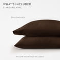thumbnail image 3 of Comfort Canopy 2-Pack Pillowcase Set - Ultra Soft & Breathable, King, Chocolate, 3 of 10