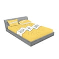 thumbnail image 2 of Ambesonne Saying Fitted Sheet & Pillow Sham Set, Relax and Smile, Queen, Mustard Black White, 2 of 2