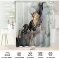 thumbnail image 5 of Black and Gold Marble Bathroom Shower Curtains Set,Luxury Abstract Fluid Art Ink Waterproof Fabric Bath Curtain Sets with 12Hooks 72X72In,Waterproof Fabric, 5 of 6