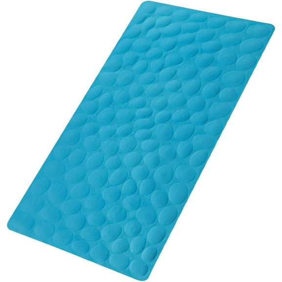 Non-Slip Rubber Bathtub Mat for Bathroom, Soft Rubber Shower Mat with Strong Suction Cups, Mildew Resistant Bathmat with Pebbled Bubbles（31.5"x15.8"）