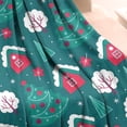 thumbnail image 3 of Dark Green Christmas Tree and House Pattern Blanket,Comfortable Soft Flannel Throw Blanket,All Season,Warm Lightweight Blankets for Sofa Bed Couch Living Room Chair,50"x60", 3 of 4