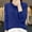 Blue, variant on Juslio Women Sweaters Pullovers Sweaters Solid V Neck Knit Fashion Blue