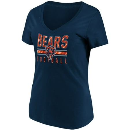 Bears Chicago Schedule - Women's Majestic Navy Chicago Bears Game Day Style V-Neck T-Shirt