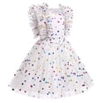 thumbnail image 4 of IDOPIP Baby Girls Sequins Tutu Dress Butterfly Daisy Polka Dots Princess Tulle Evening Gown, 4 of 8