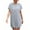 Gray, variant on Patlollav Womens Summer Dresses Short Sleeve Bandage Casual Hat Solid Mini Dress