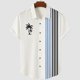 thumbnail image 2 of Camisas Para Hombre Talla Extra Casual Hombres Solapa Estampado Manga Corta Puños Botón Puerto Estilo Floral Camisa Sand Beach Hawaiianss Summer Top (Black, L), 2 of 4
