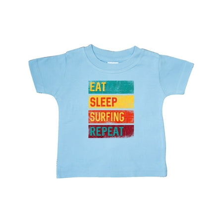 

Inktastic Surfer Gift Eat Sleep Surfing Repeat Gift Baby Boy or Baby Girl T-Shirt