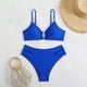 thumbnail image 4 of Conjunto de Bikini de Cintura Alta para Mujeres Color Sólido Sexy Colgantes Ajustables Bikini, Diseño de Corte Alto sin Espalda para Piscina, Playa Y Vacaciones, 4 of 5