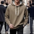 thumbnail image 2 of LpwkSSA Men's Long Sleeved Hooded Sweatshirt Soft Breathable Fabric Loose Fit Casual Outdoor Fashion Ideal for Summer Daily Wear Brown L, 2 of 9