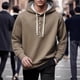 thumbnail image 1 of pstuiky camisas de manga larga para hombre, Sudadera con capucha de manga larga de color liso para hombre tops de invierno para hombre s, 1 of 9