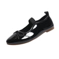 thumbnail image 2 of Bkhluea Women Patent Bow Mary Jane Ballet Flats Adjustable Strap Comfortable Footwear For Office Work Party Daily Casual Use, 2 of 7