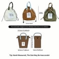 thumbnail image 4 of Japanese Style Bento Bag, Reusable Lunch Tote Bag, Portable Insulated Lunch Bag with Drawstring Closure for Work Travel and Picnic, for Women Men, Three Layer Thickened Fabric, White, 4 of 10