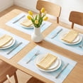thumbnail image 2 of REGALWOVEN Rectangle Placemats Set of 6 Plastic Placemats for Kitchen Dining Washable Heat Resistant Table Placemats Wipeable Table Mat Blue 17.7x11.8inch, 2 of 6