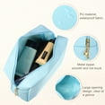 thumbnail image 5 of Small Portable Travel Cosmetic Bag for Women Zipper PU Leather Makeup Bag Suitable for Lipstick Blue, 5 of 6
