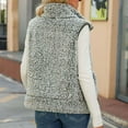 thumbnail image 3 of Vests for Women Fleece Jackets Quilted Lightweight Collar Sherpa Vest Faux-Shearling Casual Heating Windproof Coats Winter Fashion 2025 Sleeveless Parkas, 3 of 8