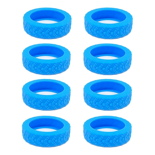 8 Pcs Housse Universelle pour Roues de Valise, Résistante à l'Usure, Housse pour Chariots, Housse pour Roulettes, Boîte à Bagages, Manchon Protecteur en Silicone pour Roulettes, Bleu