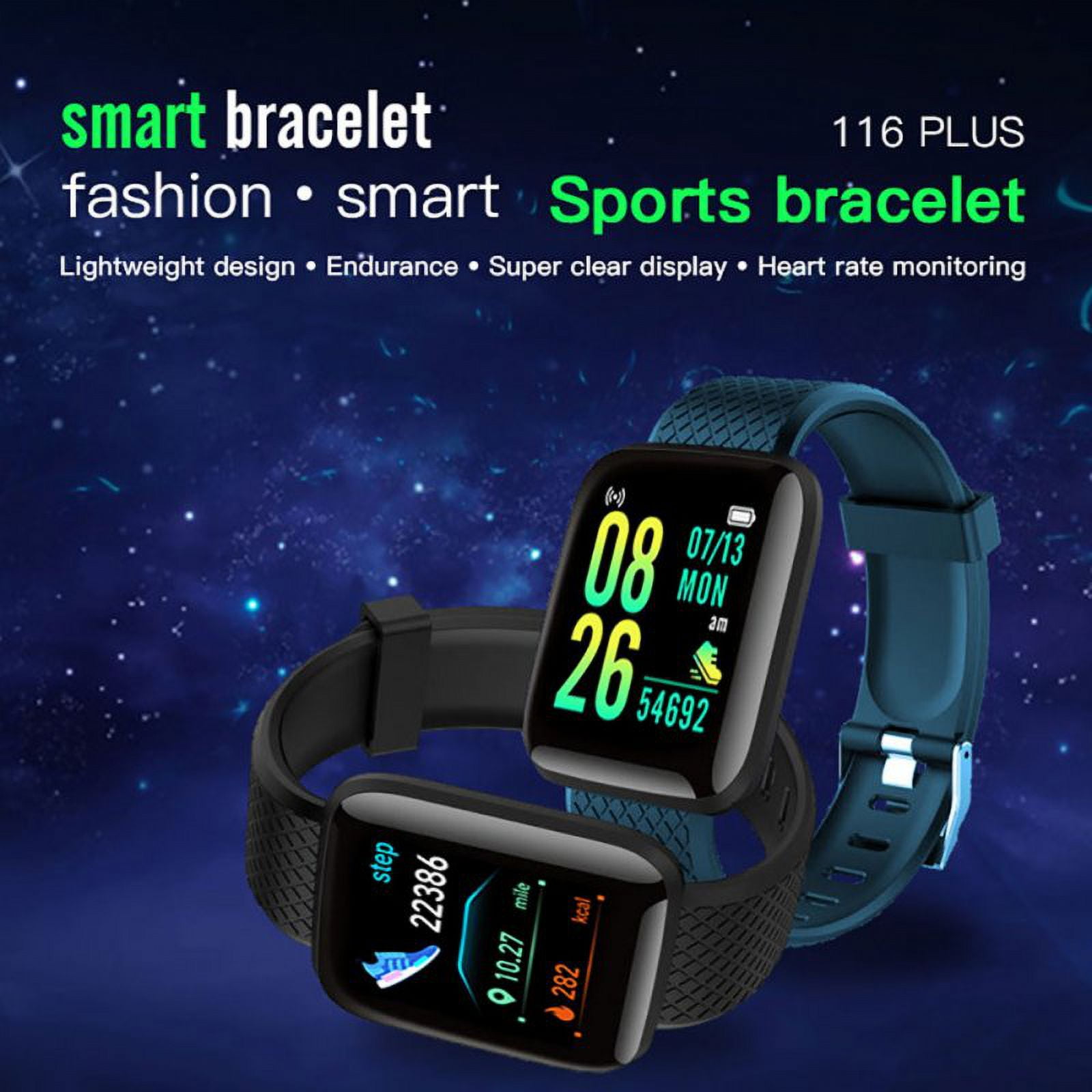116plus Smart Watch USB Charging D13 Sport Smartwatch Trackers Blood Pressure Heart Rate Monitor red Walmart