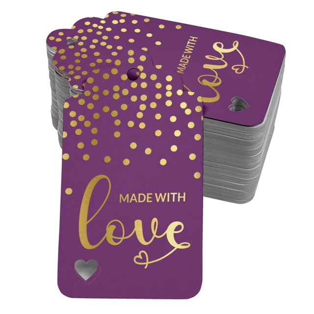 Inkdotpot Gold Foil Paper Hang Tags Made With Love Text Favor Tags 50 Pack