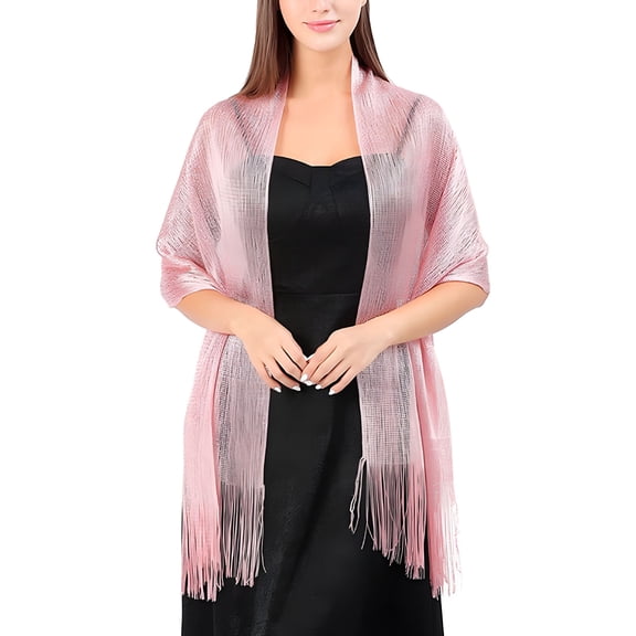 TELOLY Sparkling Shawls and Wraps for Women Wedding Party Shawl, Pink